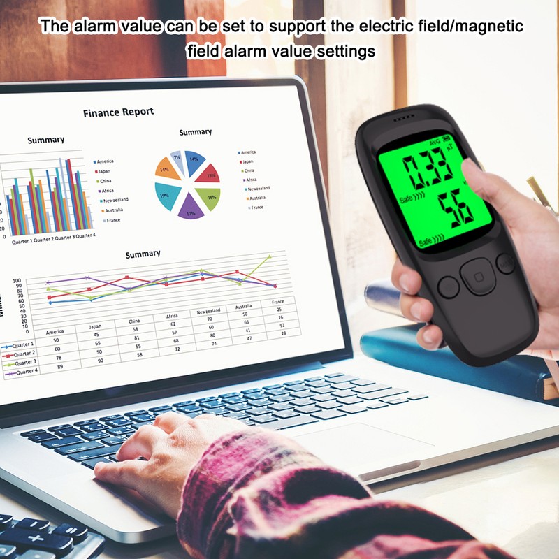 Handheld Portable LCD Display Electromagnetic Radiation Detector Magnetics Field Electric