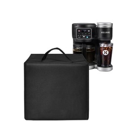 Coffee Brewer Cover Coffee Pot Maker Lid Waterproof Antistatic Nylon Cover for Keurig K-Duo Gen 2 Hot Iced Single Serve pot maker for Carafe Coffee Maker 72oz (Black)