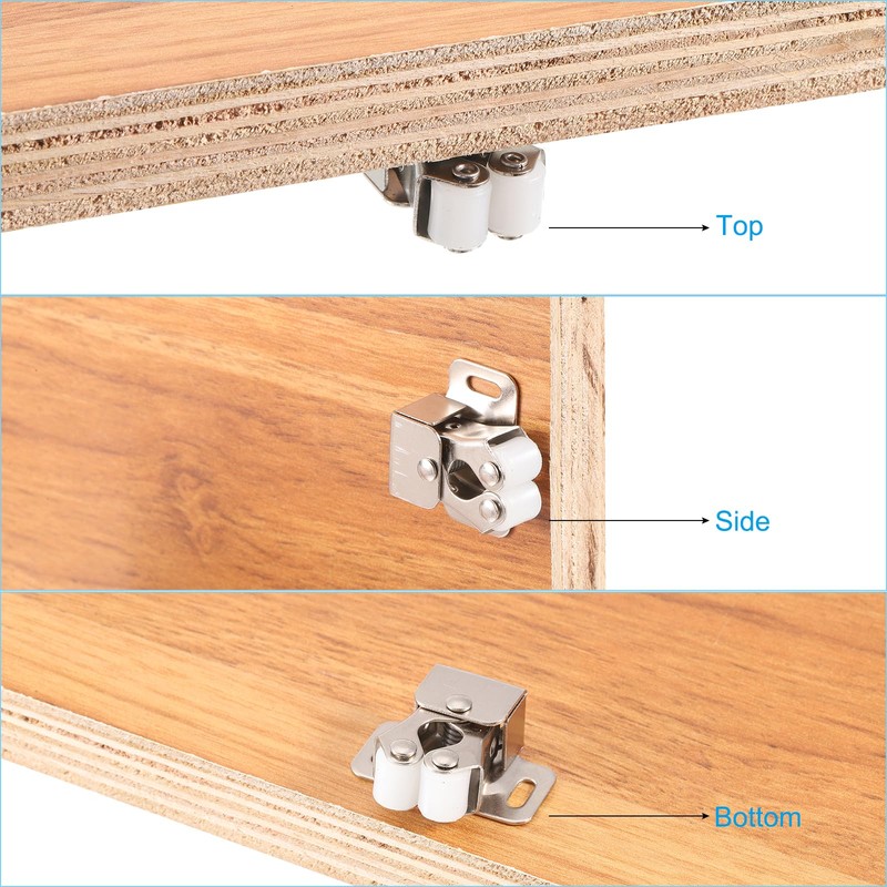 PATIKIL Cabinet Latch Double Roller Catch, 2 Pcs Stainless Steel