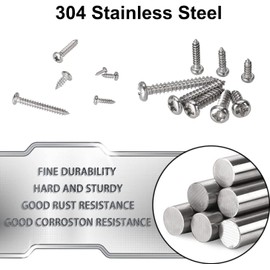 800Pcs Self Tapping Screws, M2 Stainless Steel Round Head Tapping Screws,Wood Screws Assortment Set with Plastic Box for Homemade, Repair