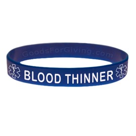 Goods For Giving Blood Thinner ID Bracelet Wristband - Blue - 8 Inches - Standard