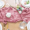 Wokceer Cheesecloth Table Runner Pink 10FT Boho Gauze Cheese Cloth