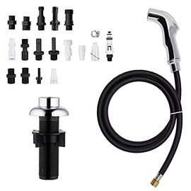 Kitchen Sprayer Chrome,Kitchen Faucet Sprayer, Kitchen Sink Side Sprayer with Spray Head and Hose, Kitchen Sink Sprayer Attachment,Kitchen Water Spray,Spray Head Replacement for Kitchen Faucet