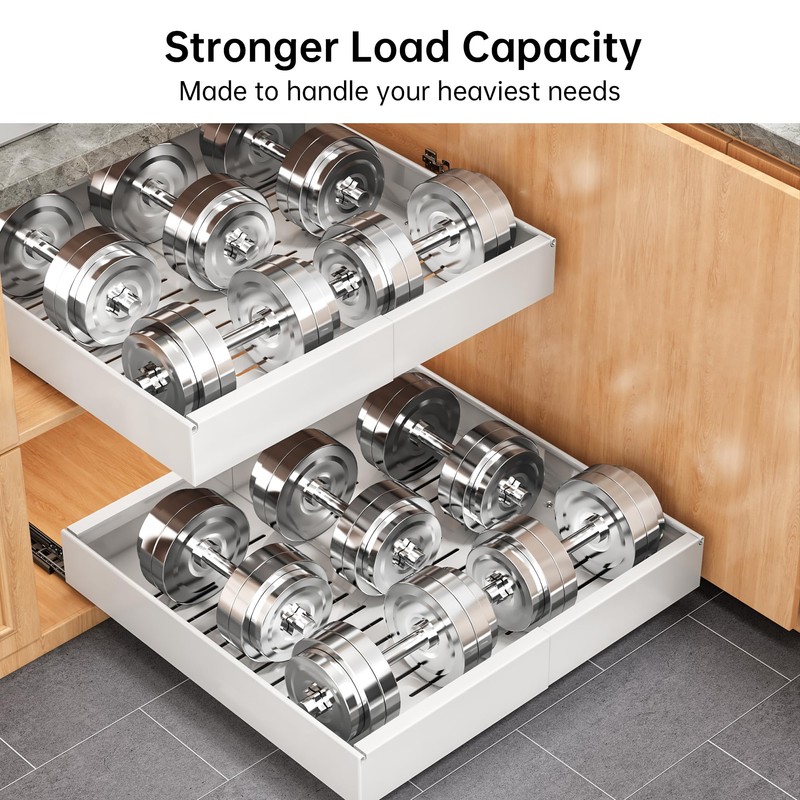 Pull out Cabinet Organizer, 2 pack, 20.5" Deep Heavy Slide