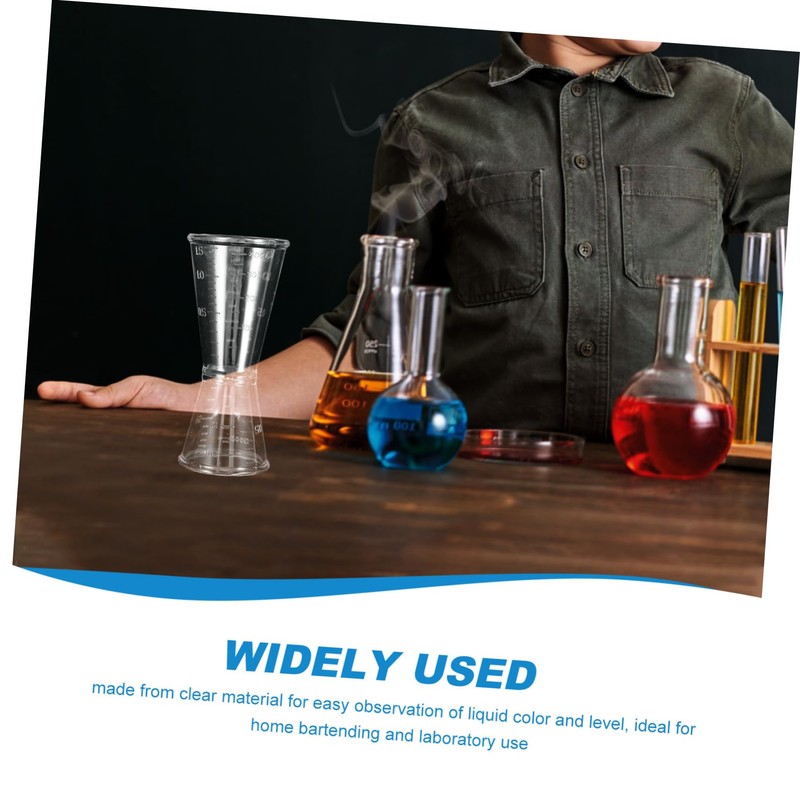 BUGUUYO 10pcs Transparent Double Jigger Cocktail Measuring Cup with Clear