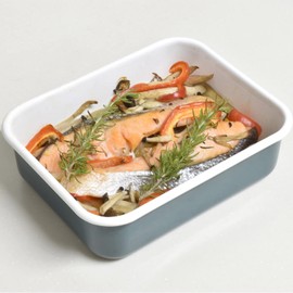 Honey Ware Color Line Food Storage Container with Lid, Enamel Grey, S, 0.42 L, Heat Resistant up to 400 °C, Meal Prep Boxes Suitable for All Types of Cookers, Oven and Grill, Storage Box with Lid