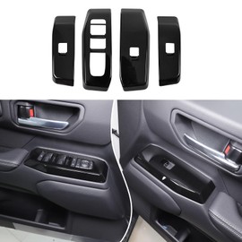 Fgtagtal Window Lift Switch Cover Compatible with Toyota Land Cruiser Prado 250 2024, ABS Window Lift Switch Panel Decoration Frame Trim Cover, 4PCS (Bright Black)