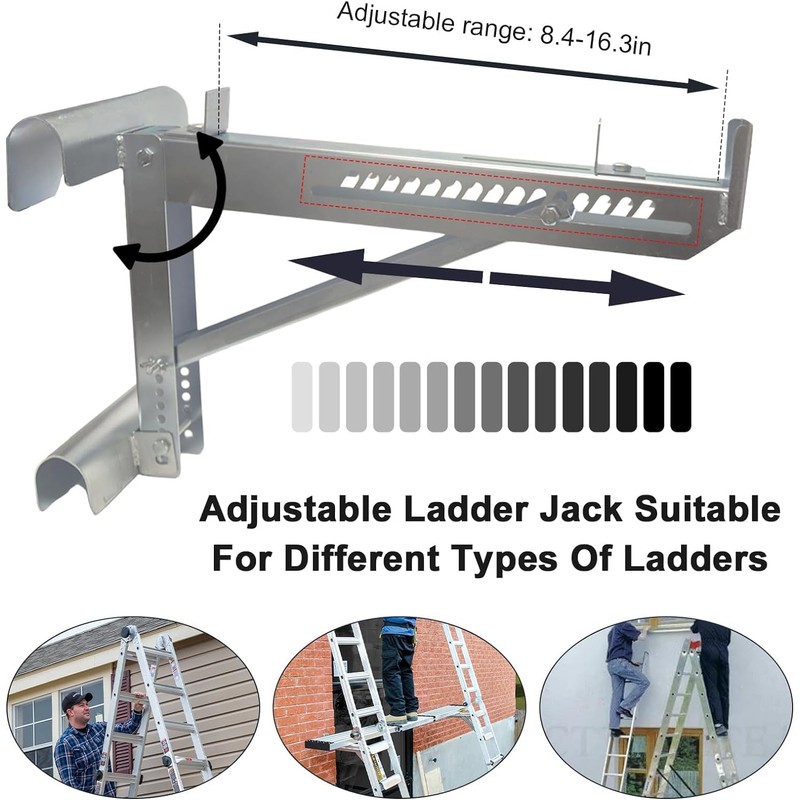 Yzzwer Ladder Jacks Bracket Extension - Adjustable Extension Scaffold Ladder
