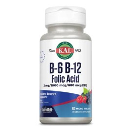 Kal Vitamina B6 B12 Ácido Fólico 60 Microtabletas
