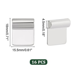 arricraft 16 Pcs Glue-on Flat Pad Bails, Brass Silver Pendants Glue Flat Pad Pendants for Necklace Making, 18x15.5mm