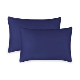 Queen Pillowcases by Pure Bamboo, Genuine 100% Organic Viscose Derived from Bamboo, Luxuriously Soft & Cooling, Double Stitching, Envelope Closure (2 Queen Pillowcases, Cobalt Blue)