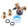 Hicello 2-Way Garden Hose Brass Splitter with Two 3/4 Inch
