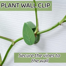 CIQIYO 30/60/100PCS Plant Climbing Wall Fixture Clips,Invisible Wall Plant Vines Fixing Clips,Self-Adhesive Vine Support Holder for Climbing Plants. (100, Green-Leaf Shaped)