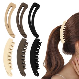 6 PCS Banana Clip Matte Banana Hair Clips for Thin Thick Hair Styling Durable Hair Barrettes for Women