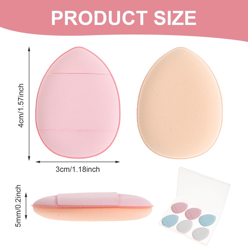 6Pcs Mini Powder Puff, Soft Finger Makeup Puff Mini Makeup
