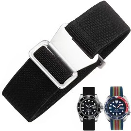 Danxancy Elastic Nylon Watch Strap Navy Divers Parachute Fabric Replacement Watch Band with Clasp 18/20/22mm
