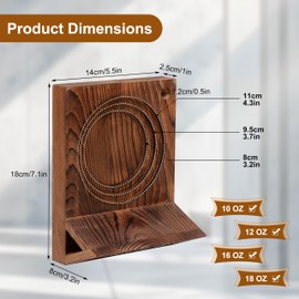 Wooden Brown Party Cup Holder with Marker Slot | Mark Your Cup and Drink Up Cup Holder |Hosting Party Essentials |Disposable Mug Dispenser for Birthday, BBQ, Holiday Events,Housewarming Gift (Brown)