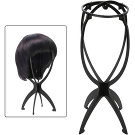 Soporte de peluca, Soporte de exhibición de peluca profesional plegable portátil, Soporte para peluca duradero para mujer, soporte de peluca de viaje, soporte de peluca para todas las pelucas y sombreros