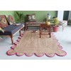 Chouhan Rugs Natural Jute Scalloped Area Rugs Handwoven Boho Indoor
