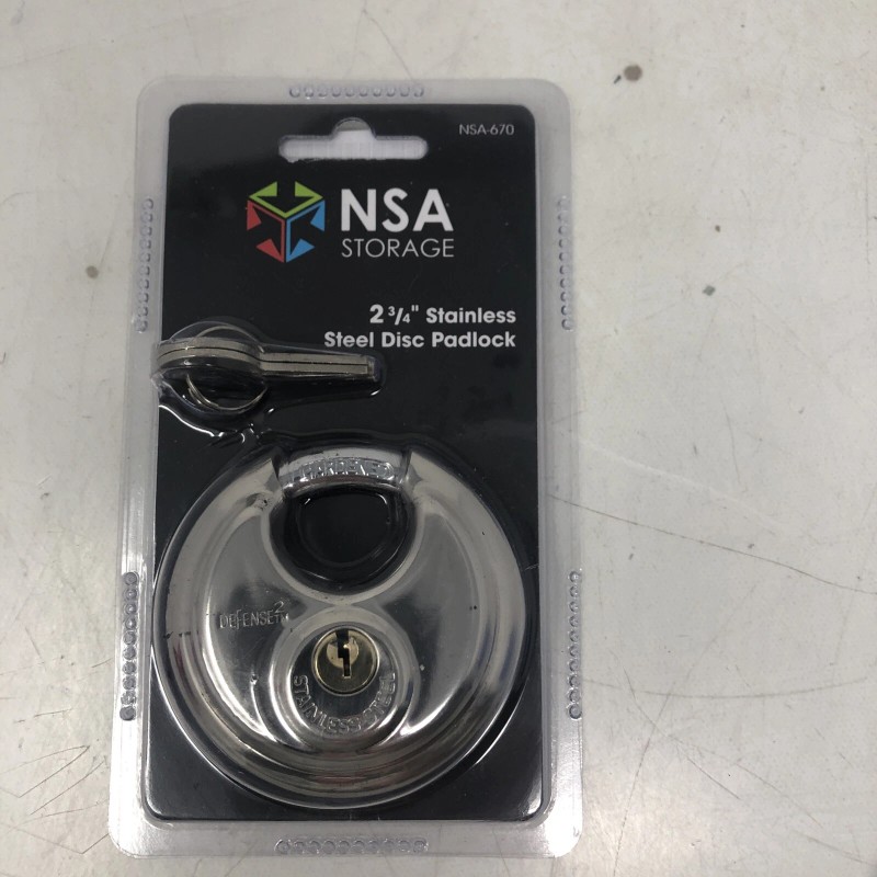NSA storage 2 3/4" stainless steel disc padlock {NSA-670} -1