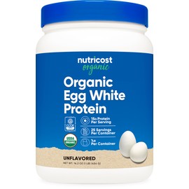 Nutricost Organic Egg White Protein Powder (1LB) 25 Servings Per Container - GMO-Free, Gluten-Free