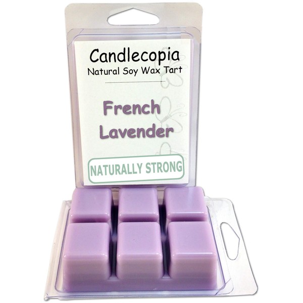 Candlecopia French Lavender Strongly Scented Hand Poured Vegan Wax Melts, 12 Scented Wax Cubes, 6.4 Ounces in 2 x 6-Packs