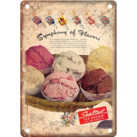 ice cream Sealtest Ice Cream Vintage Ad 12" x 9" Reproduction Metal Sign N468