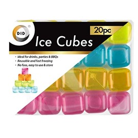 20pc ice Cubes Plastic Assorted Multicolour Reusable Pieces