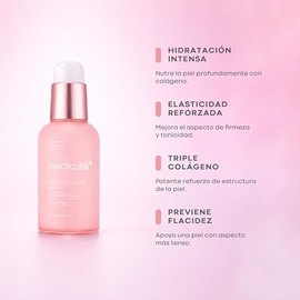 MEDICUBE Triple Collagen Serum, Sérum Facial Coreano con Colágeno Hidrolizado, Atelocolágeno, Colágeno Soluble, Niacinamida y Ácido Hialurónico, Hidra