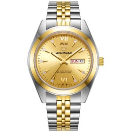 PASOY Fashion Men's Gold Watch Unisex Steel Ultra Thin Case Quartz Silver Roman Date Week Wristwatch 37mm oro reloj de pulsera