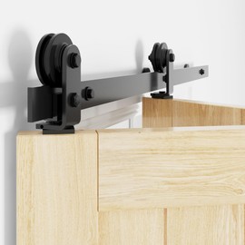 WINSOON Bifold Door Hardware 42 inch: Bi fold Heavy Duty Bifold Barn Door Hardware Kit - 42" Sliding Track for Max Two 20" Barn Door Panels 38" Openging - Black Matte, Doors Not Included