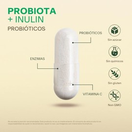 VITAL BOTANICS - Suplemento Alimenticio - Probiotics 60 Billion CFU - 2 Cepas de Probióticos con Prebióticos - Nopal, Inulina, Papaina, Bromelina y Vitamina C - 90 Cápsulas - Sin Gluten