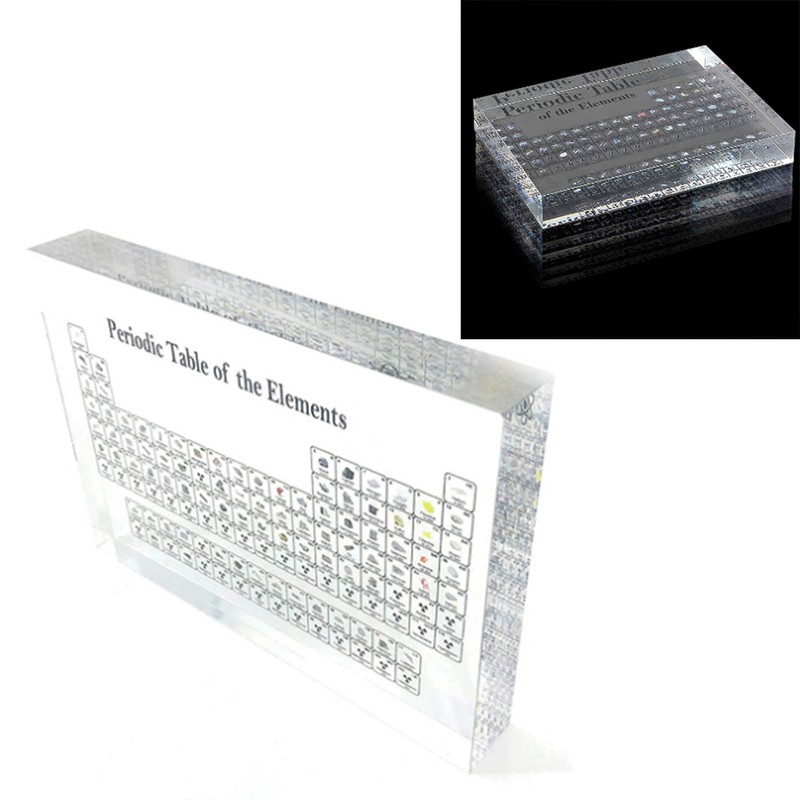 Acrylic Periodic Table Display with 85 Elements Inside Teaching Chemical