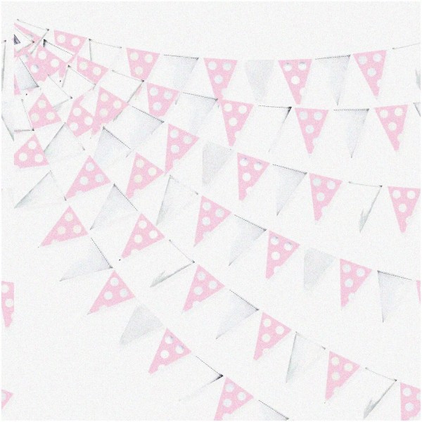 Bloomify Blush Dot Triangle Flags Bunting Garland - 30 Ft