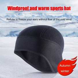 Unbranded Winter Cycling Cap Windproof Bicycle Bike Helmet Liner with Ear Cover Beanie Cap