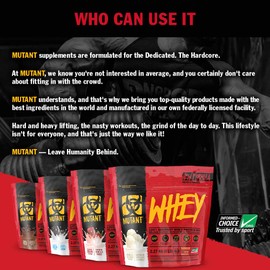 Mutant Mutant Whey ?100% Whey Protein Powder Shake, Gourmet Taste, 22g of Protein, Fast Absorbing, Easy Digesting, 5lbs - Triple Chocolate