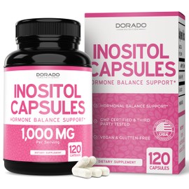 Myo Inositol Capsules (120 Capsules, 1000mg Per Serving) Myo Inositol Supplement for Women Hormone Balance Support - Vegan Safe - Third Party Tested - Gluten Free & Made in USA (120 Count)