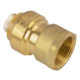 JUWO 3/4" x 3/4" NPT Female Adapter for PEX, Copper, CPVC Pipe, Push to Connect Brass Plumbing Fitting with Upgraded Stiffener (1 Pack)