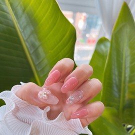 Only I seeHandmade nail tips - Short Almond / 나만봄수제네일팁 - 숏아몬드