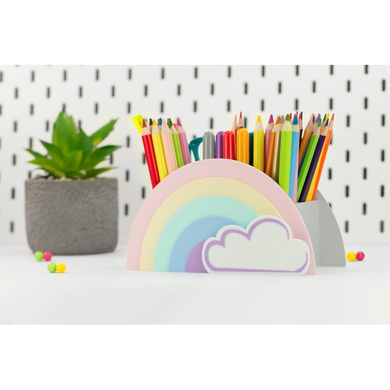 KAJAWIS Colouring Pencil Organiser Desk Organiser for Kids Rainbow ECO