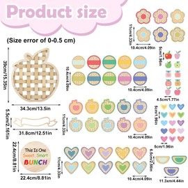 Weekgrat 100 Pcs Back to School Boho Bulletin Board Set Pastel Woven Bamboo Classroom Wall Decor Motivational Heart Flower Cutouts for Teachers Classroom Home Wall Bulletin Board Decor