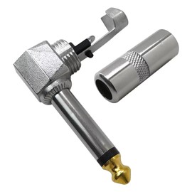 GRABOTE 10Pcs 90 Degree 1/4 Phone Mono Plug Ts Cable Connector 6.35mm Phono Jack for Instrument/Guitar Cables