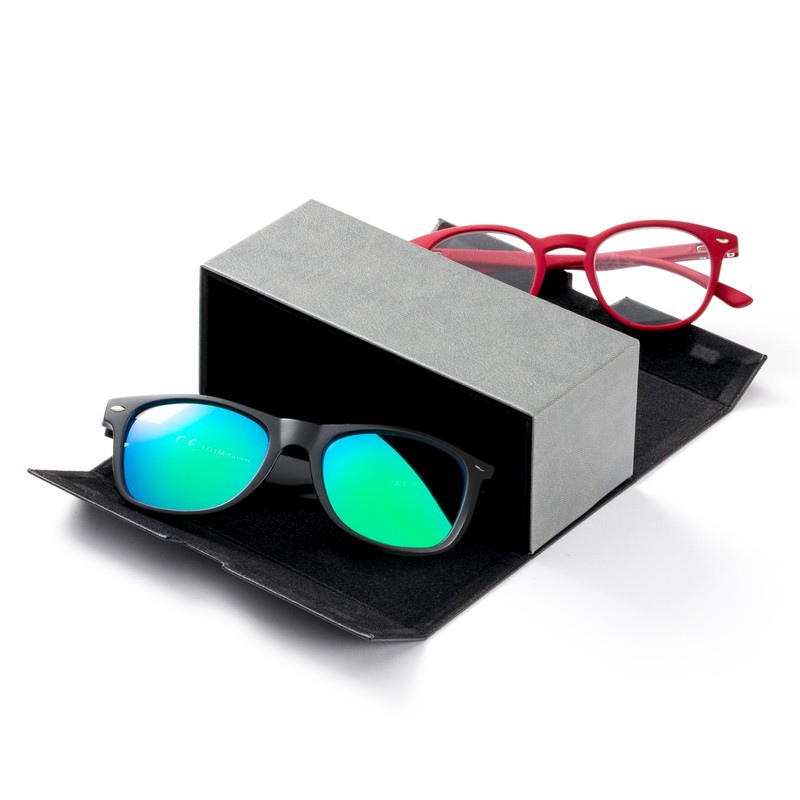 FEFI DUO Hard Case Double Glasses Case for Two Glasses