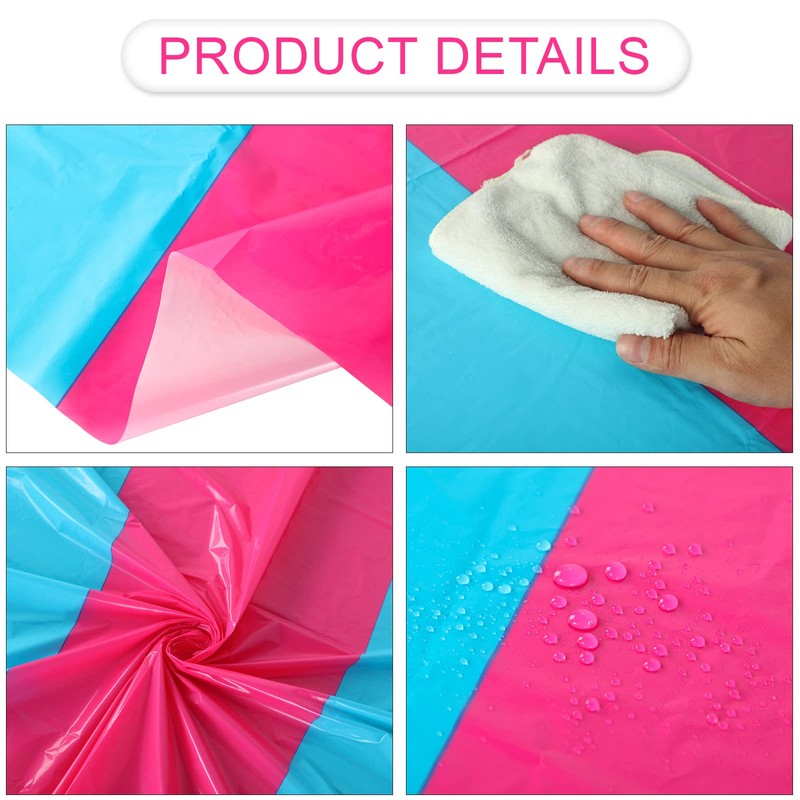 Oudain Round Plastic Disposable Tablecloth 84 Inch Stain and Wrinkle