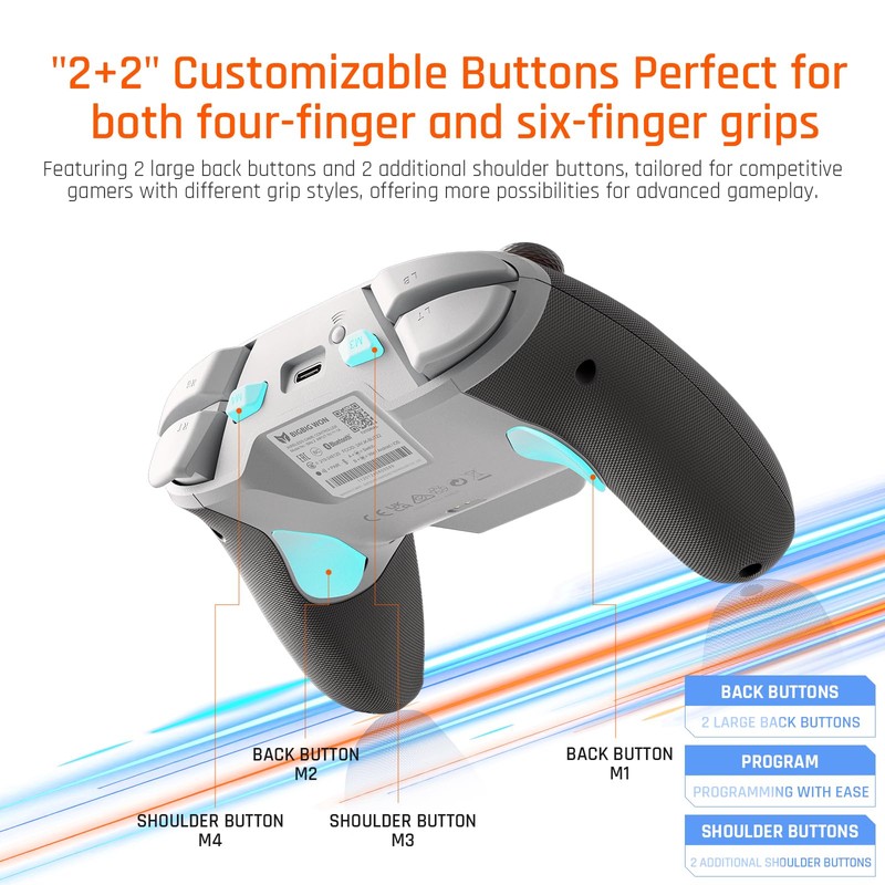 BIGBIG WON BLITZ2 Wireless Controller, 16 Fully Mechanical Micro Switch,
