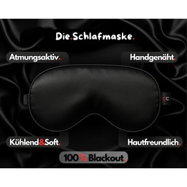CherryCrow - The Sleeping Mask | 100% Breathable Fabric Adjustable Soft Opaque Eye Mask Eye Mask with Ear Plugs Set - Black Sleep Mask for Side Sleepers Women Men Children