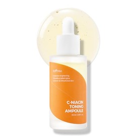 ISNTREE Ampolla Facial Iluminadora C-Niacin Toning Ampoule - Coreana con 70% Espino Amarillo, Niacinamida y Vitamina C, Antioxidante, 50 ml