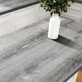 Stickyart Thick Grey Wood Cabinet Wallpaper Wood Grain Contact Paper Peel and Stick Vintage Wallpaper Self Adhesive Removable Gray Wood Paper for Countertops Cabinets Drawers Closet Shelves 12"x80"