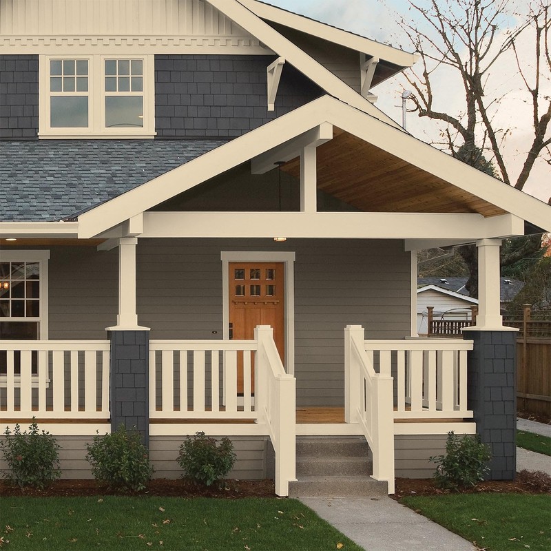 Glidden Exterior Paint + Primer: Beige/Almond Cream, One Coat, Semi-Gloss,