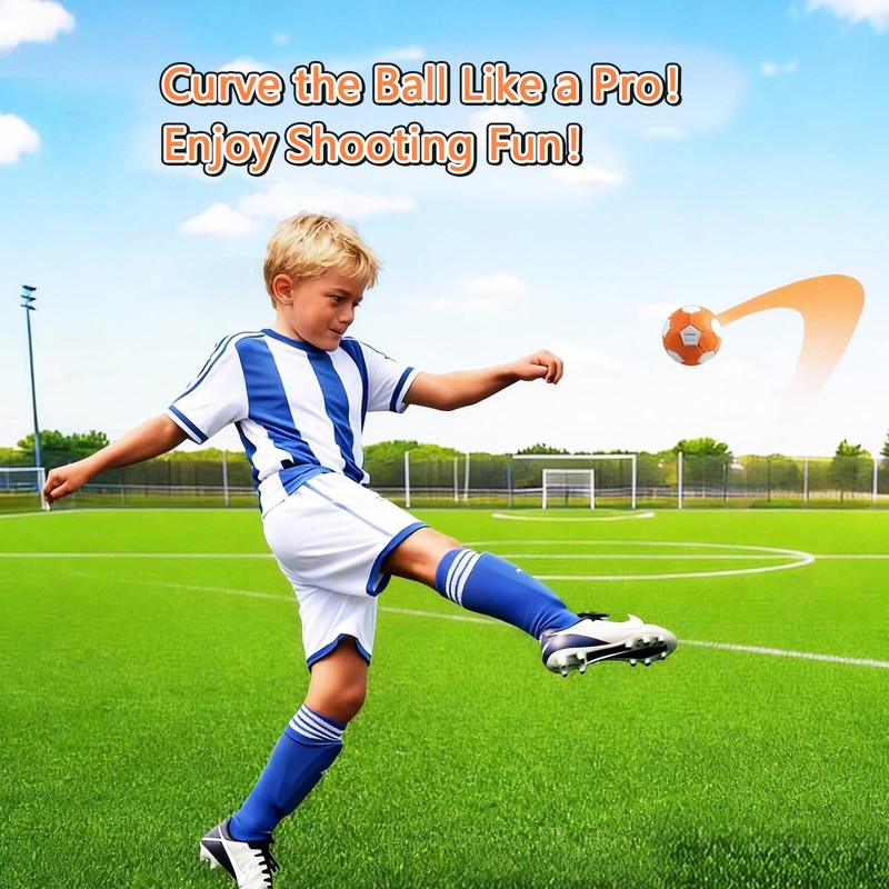 Kids Curve Swerve Football Size 4, Lightweight, Soft, Inflatable with